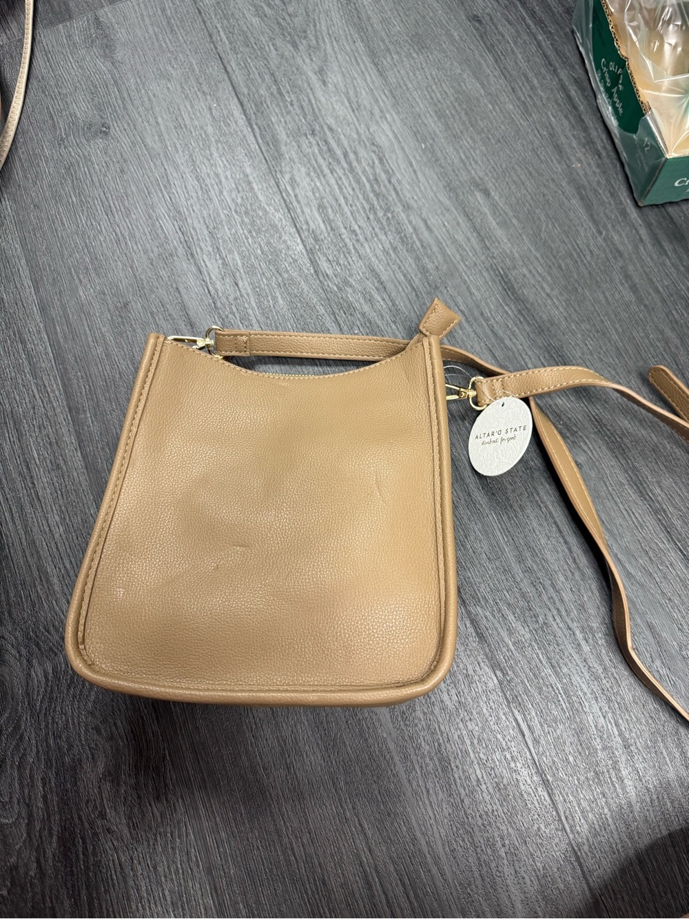 Altar'd State Camel/Tan Pebbled Leather Crossbody
